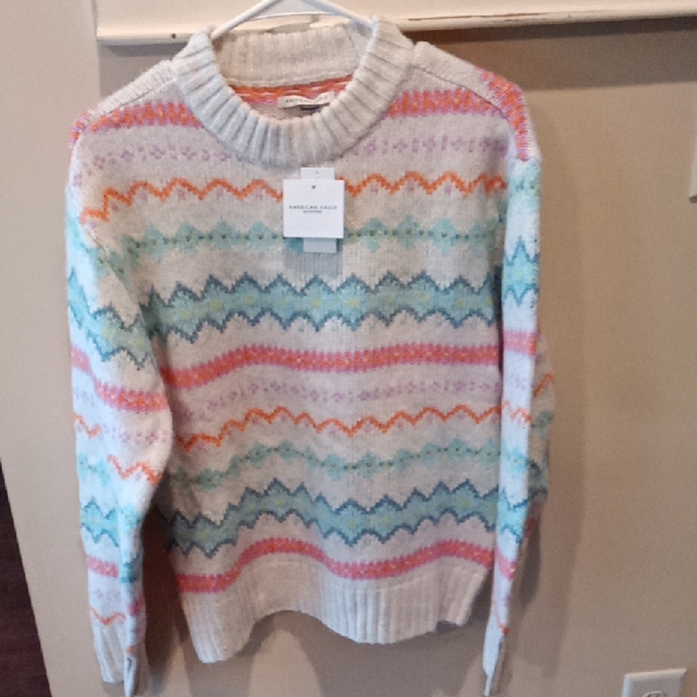 American Eagle Universal Thread Multicolor Patterned Sweater